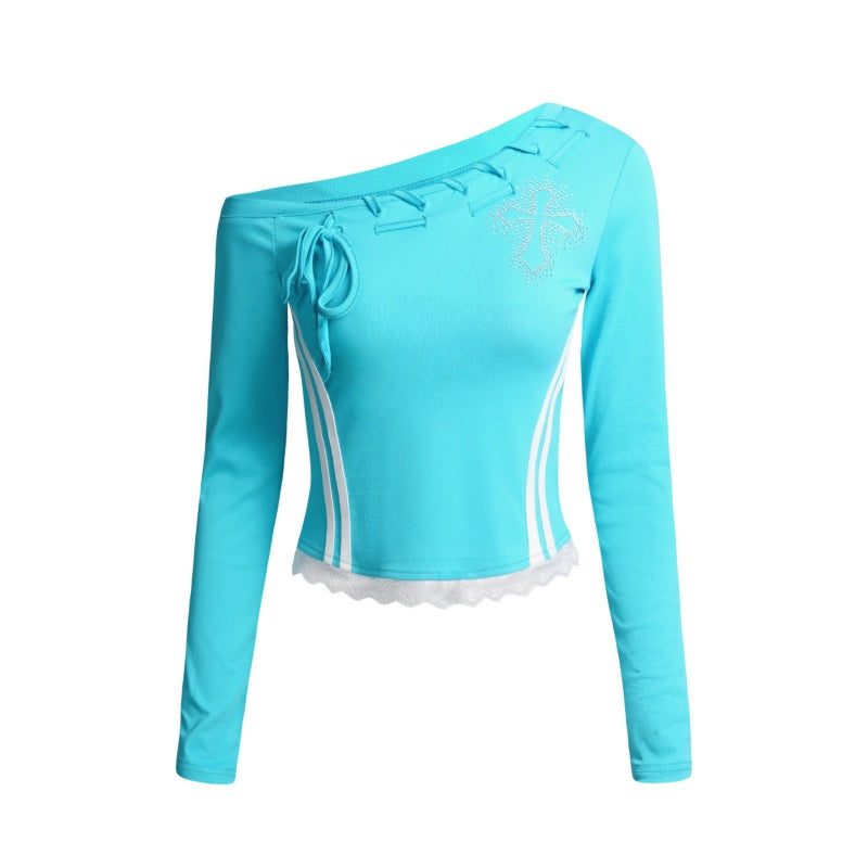 Waist-Defined Fashion Color-Block Long Sleeve