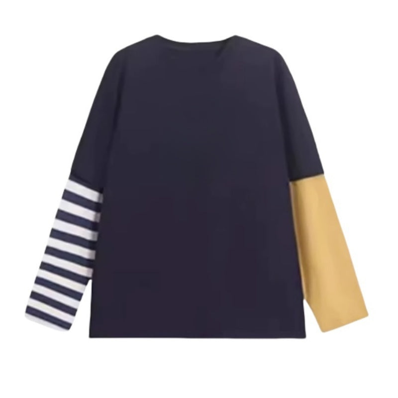 Asymmetrical Faux Two-Piece Long Sleeve