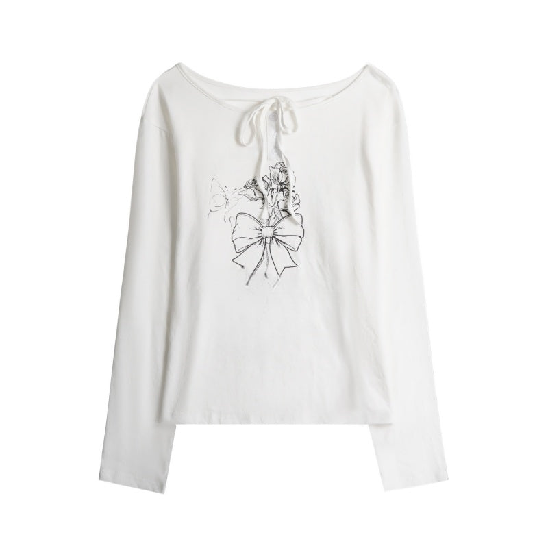 Minimalist Butterfly Print Long Sleeve
