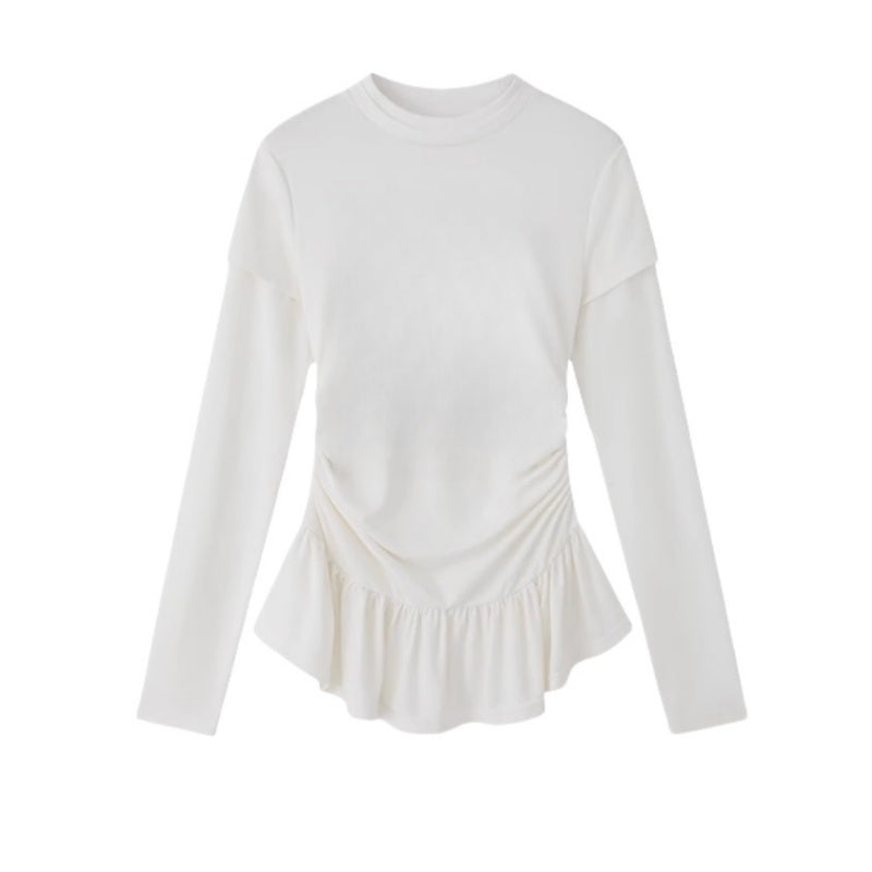 Fitted Pleated Long Sleeve